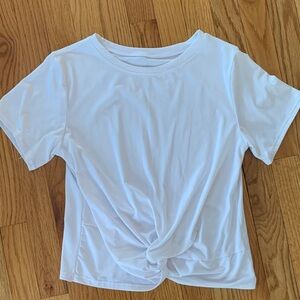 Chic White Knot Front Tee